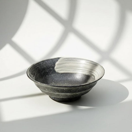 Japanese Enso Brushed Hechimon Shigaraki-ware Wabi Sabi Bowl