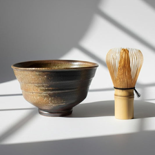 Authentic Bizen-yaki Matcha Bowl | Handcrafted Japanese Chawan | Wabi-Sabi Wood-Fired Tea Ceremony Bowl | Unglazed Iron-Rich Stoneware